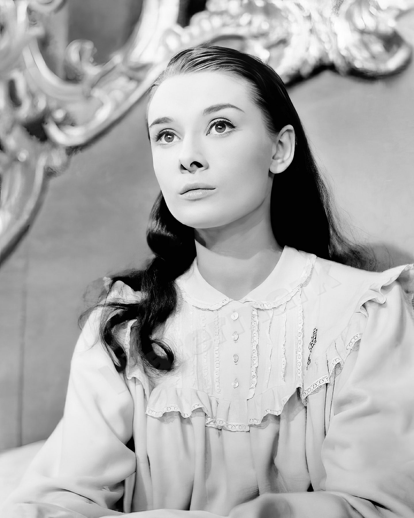 Audrey Hepburn Classical Portrait For Roman Holiday B&W Photo - Celebrity Actresses