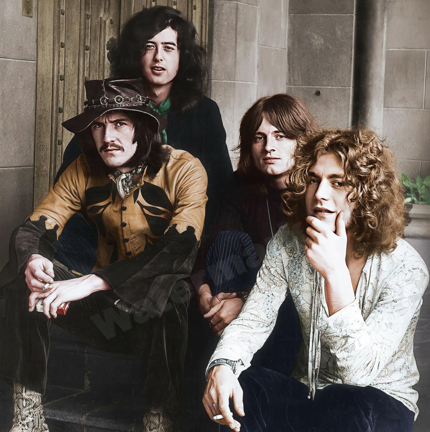 Led Zeppelin at Chateau Marmont Vintage Photo - Celebrity Musicians