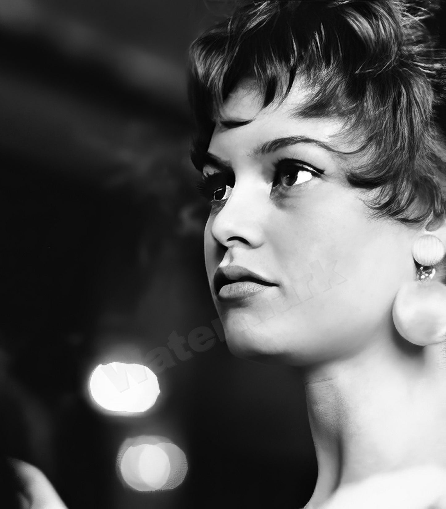 Brigitte Bardot Profile In Cannes B&W Photo - Celebrity Actresses