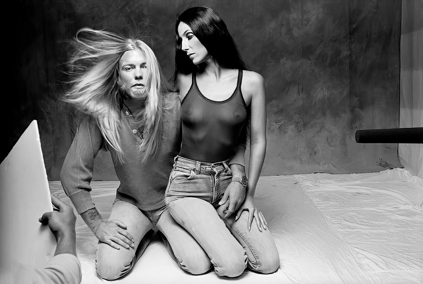 Cher and Gregg Allman B&W Photo - Celebrity Musicians