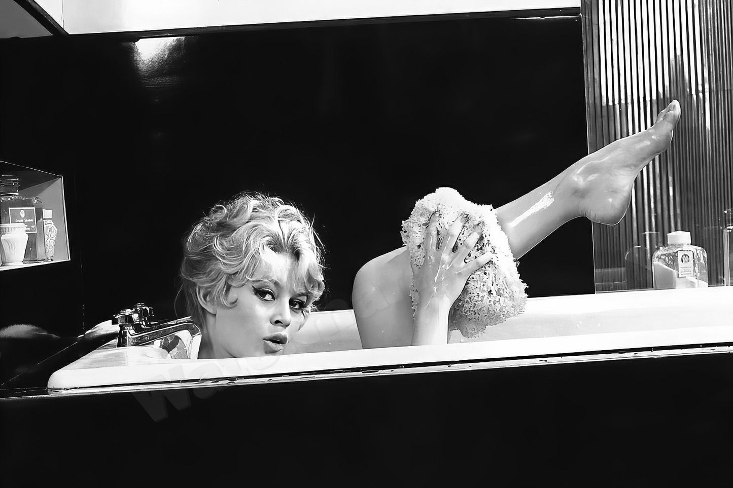 Brigitte Bardot Bathing B&W Photo - Celebrity Actresses