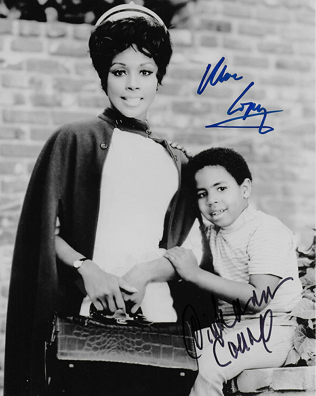 Diahann Carroll-Marc Copage Julia B&W Photo - Celebrity Autograph