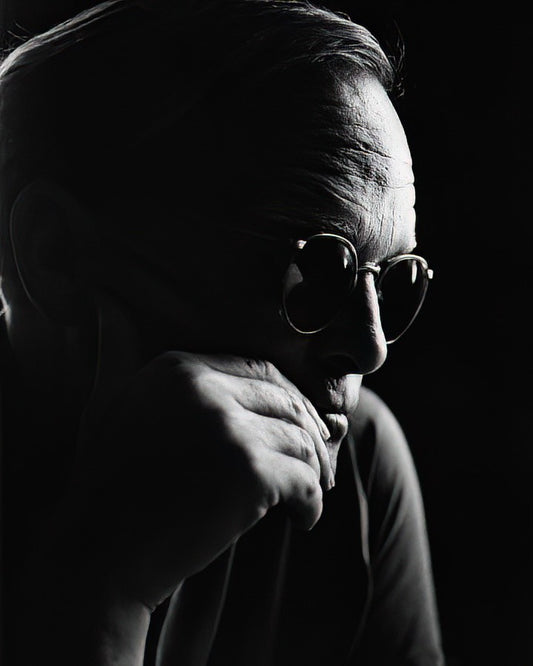 Truman Capote Artistic Portrait In Glasses B&W Photo - Celebrity Personality