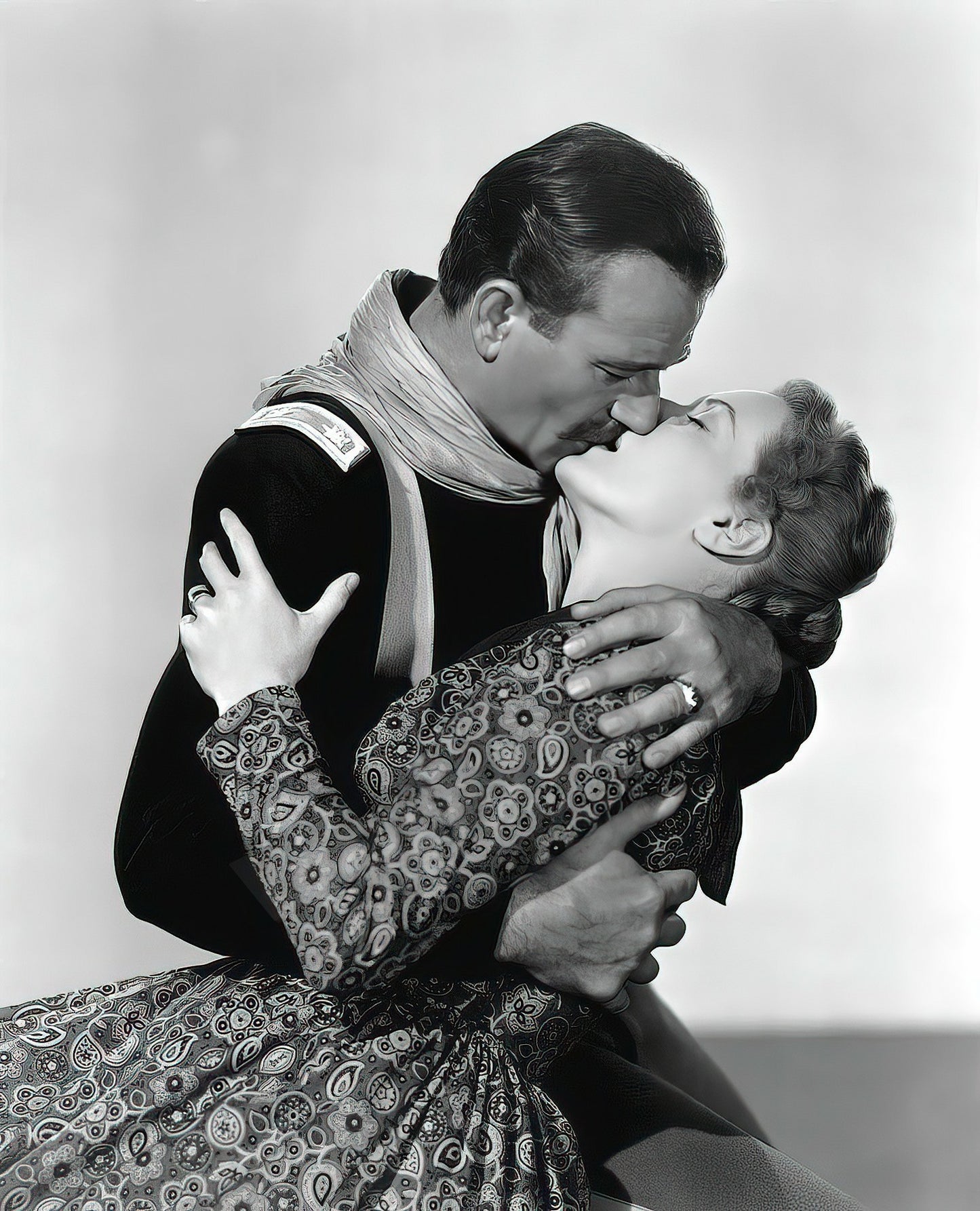 John Wayne And Maureen O' Hara Rio Grande B&W Photo - Celebrity Actors and Actresses