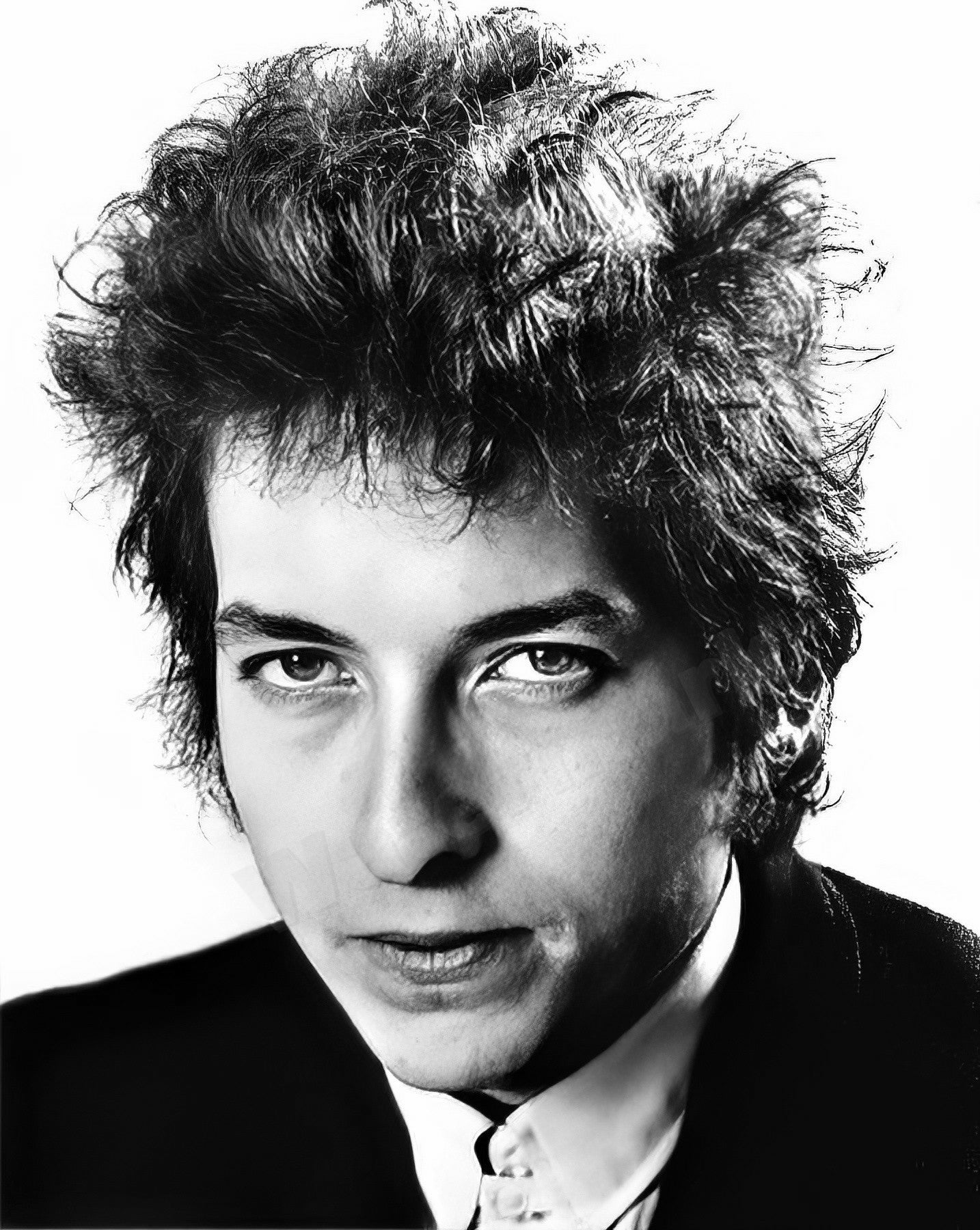 Bob Dylan Looking Up B&W Photo - Celebrity Musicians