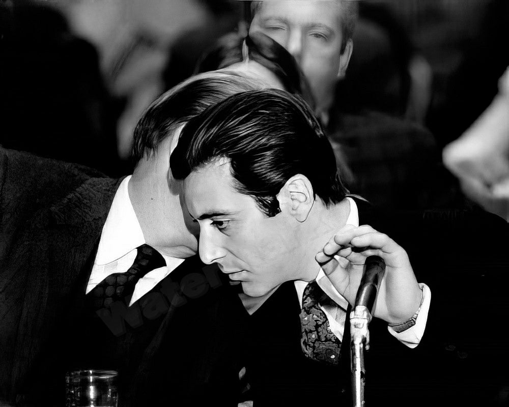 The Godfather Part II Robert Duvall advises Al Pacino in court B&W Photo - Celebrity Actors