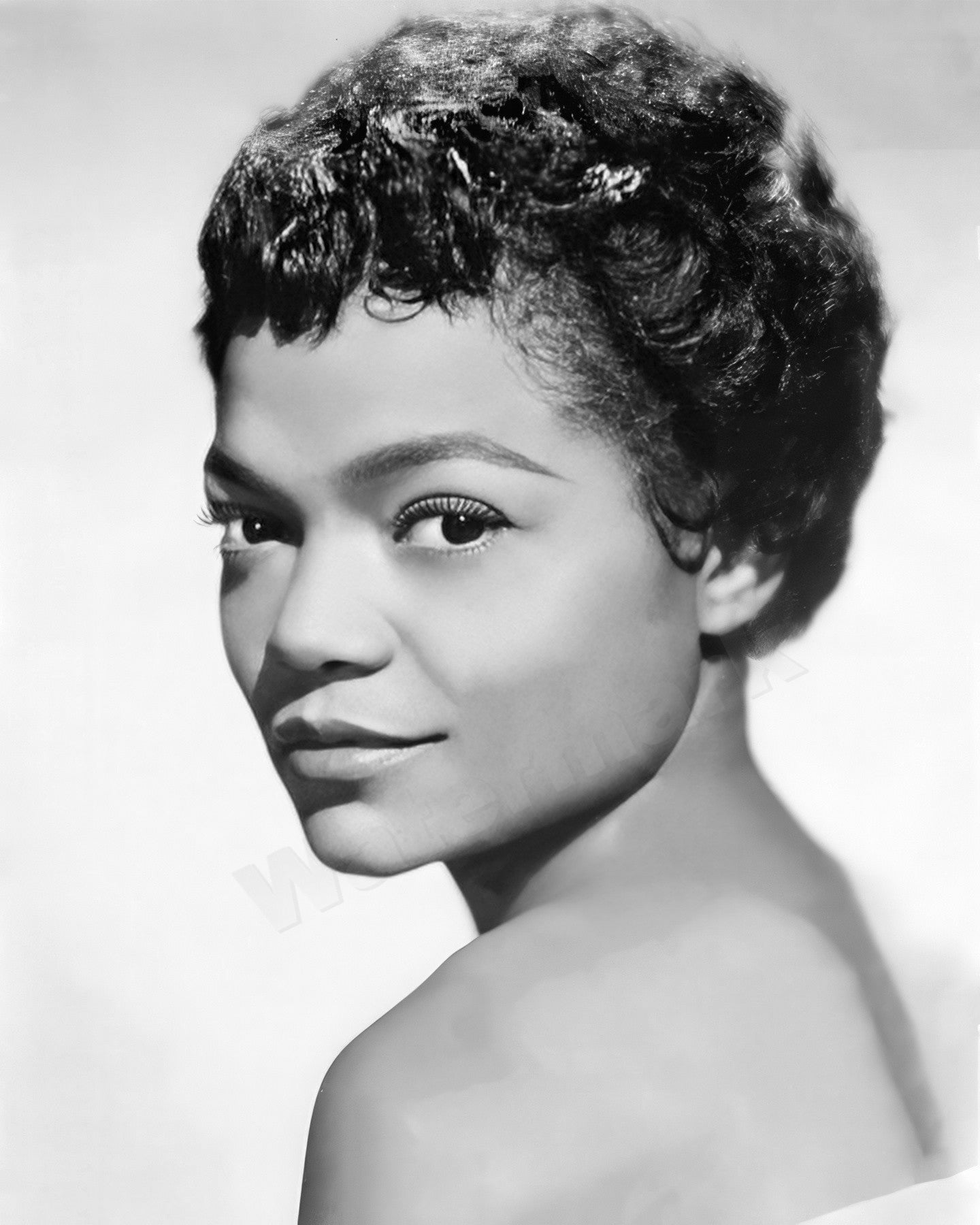 Eartha Kitt Smiling In The Studio B&W Photo - Celebrity Musicians and Actresses