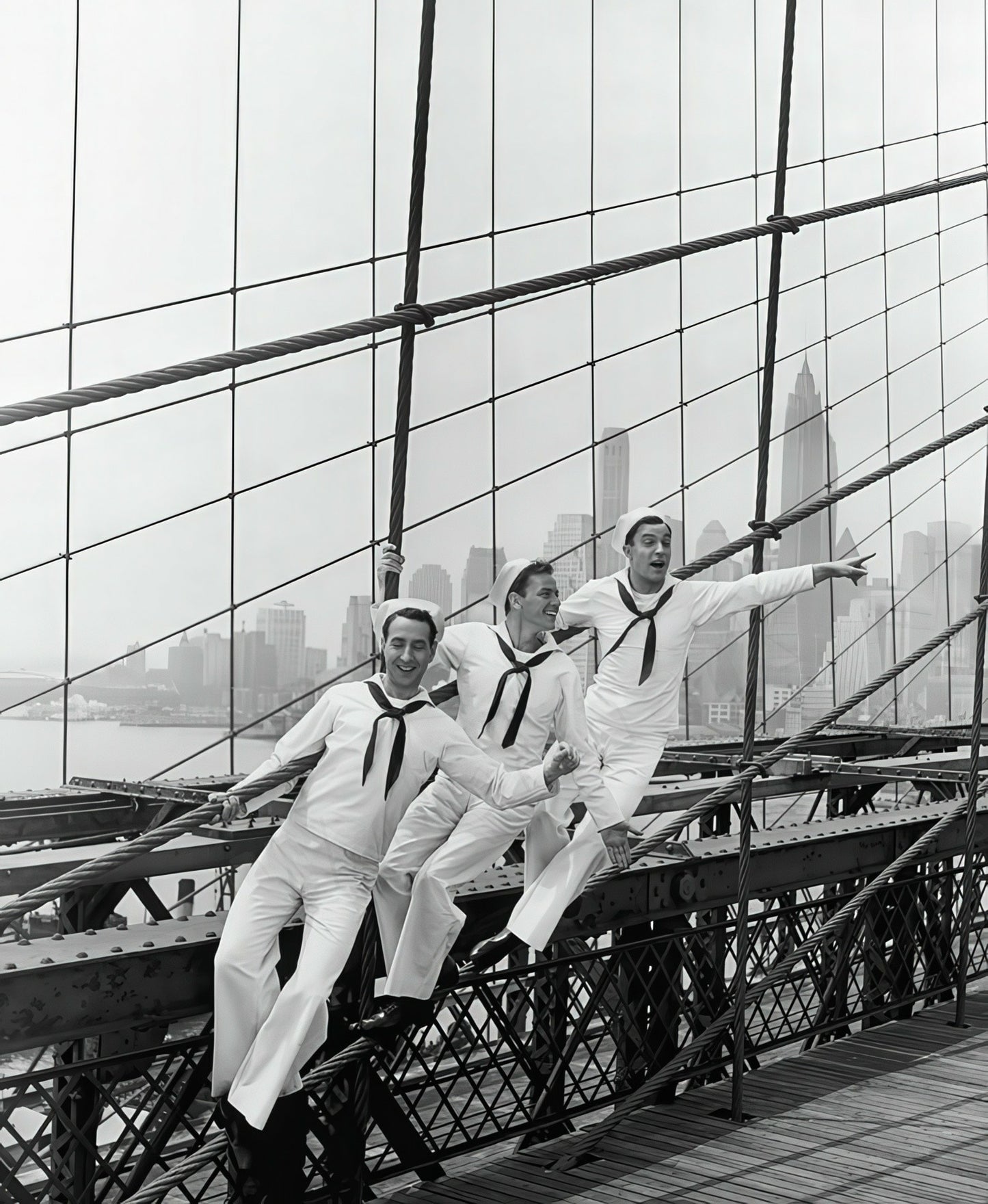 Jules Munshin, Frank Sinatra, And Gene Kelly B&W Photo - Celebrity Actors
