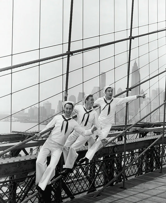 Jules Munshin, Frank Sinatra, And Gene Kelly B&W Photo - Celebrity Actors