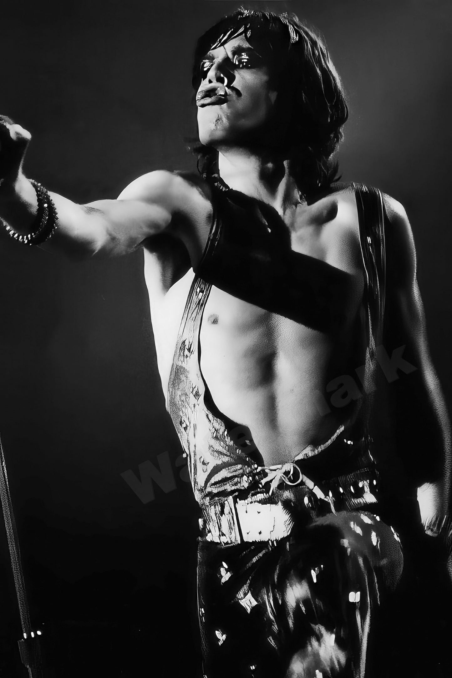 Mick Jagger In Denmark B&W Photo - Celebrity Musicians