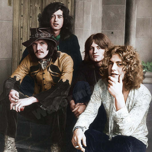 Led Zeppelin at Chateau Marmont Vintage Photo - Celebrity Musicians