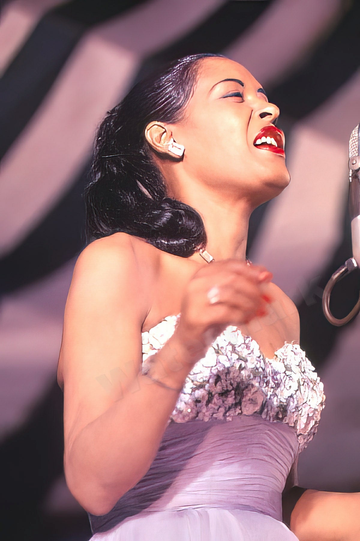Billie Holiday On Stage Vintage Photo - Celebrity Musicians