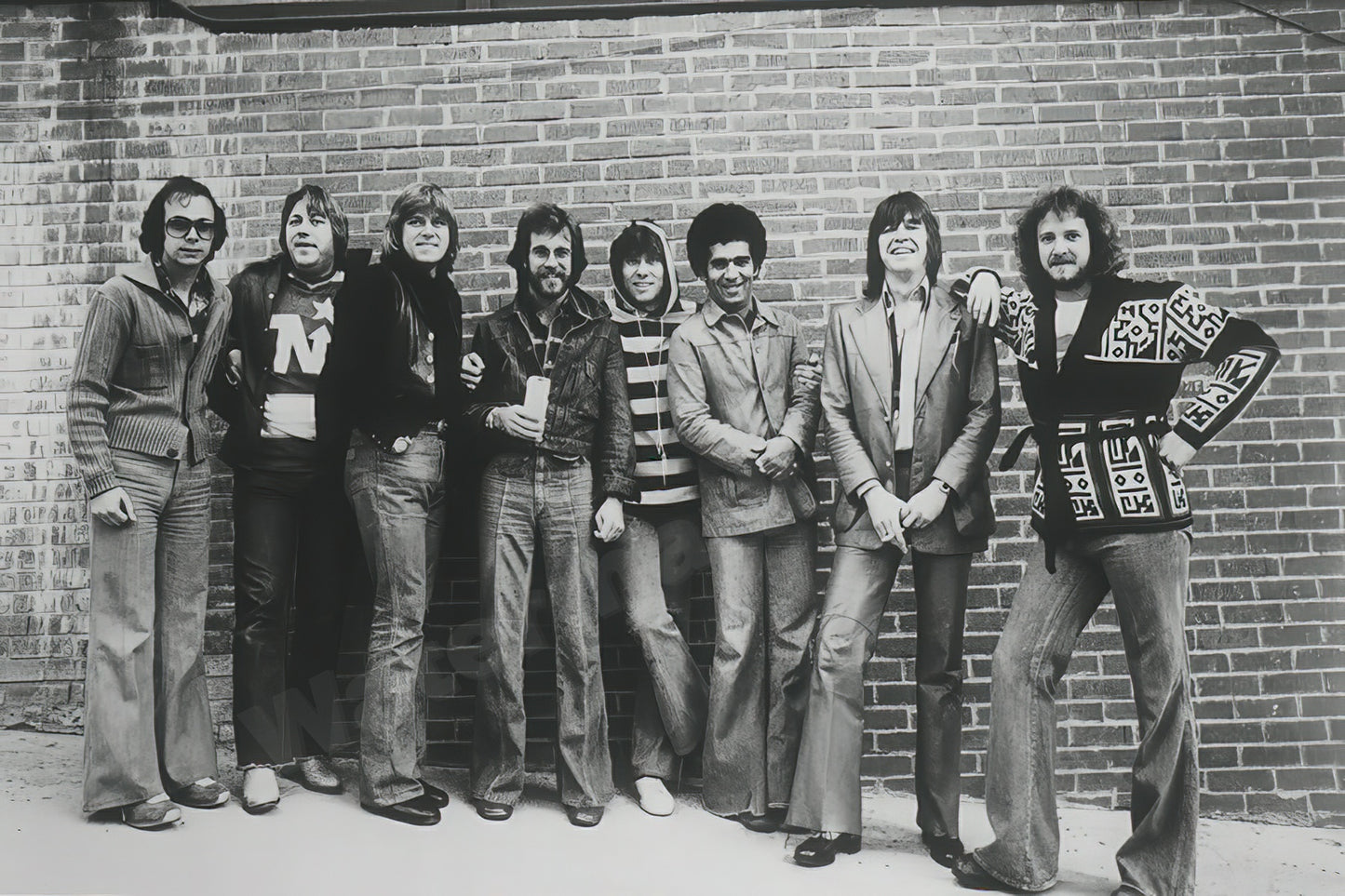 Chicago Group Portrait On Brick B&W Photo - Celebrity Musicians