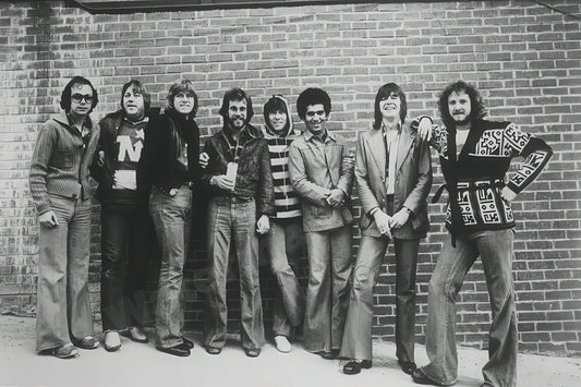 Chicago Group Portrait On Brick B&W Photo - Celebrity Musicians