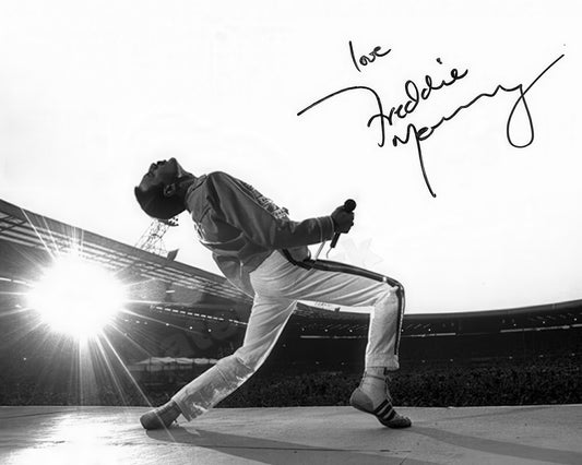 Freddie Mercury Queen Autographed Signed Reprint B&W Photo - Celebrity Musicians