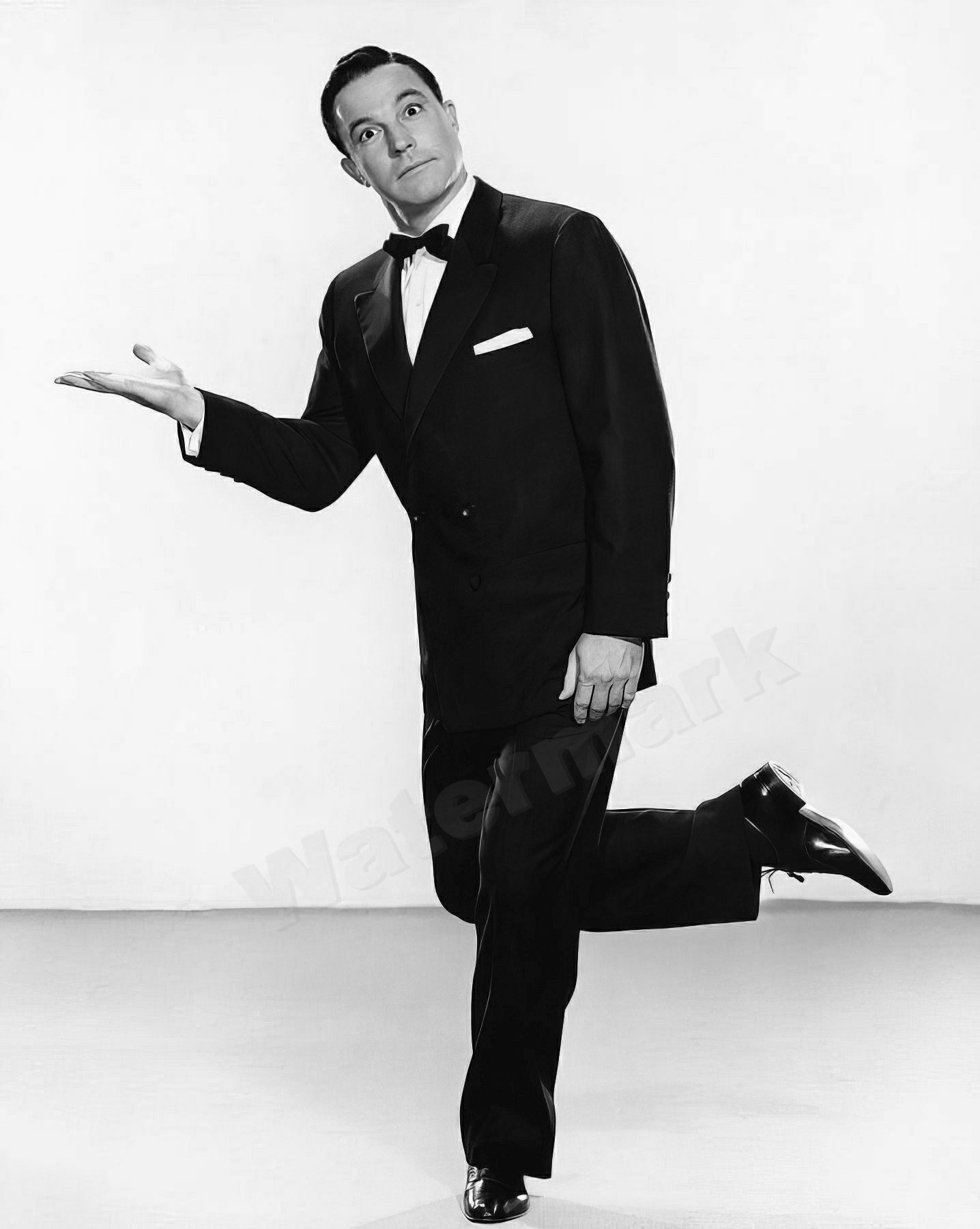 Gene Kelly Dancing In Tuxedo B&W Photo - Celebrity Actors and Dancers