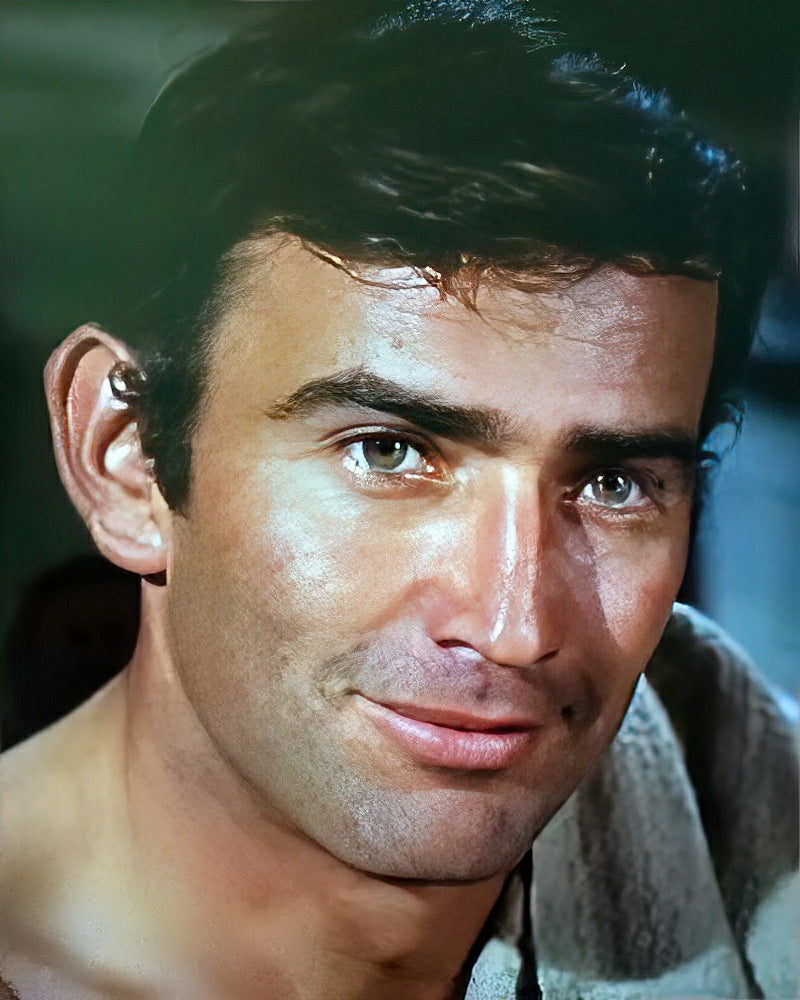 James Drury beefcake pose of The Virginian TV series star