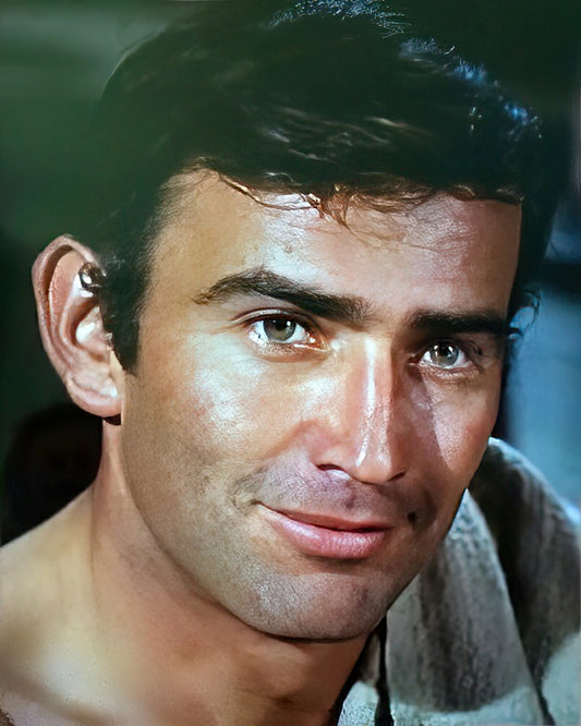 James Drury beefcake pose of The Virginian TV series star